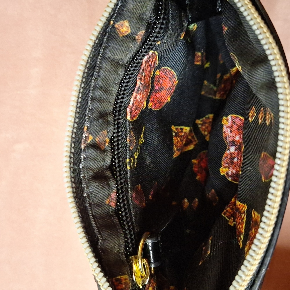 Gold Glitter Clutch Bag Y2K Glam Betsey Johnson Sparkly Zip Pouch Evening Party - Picture 7 of 10